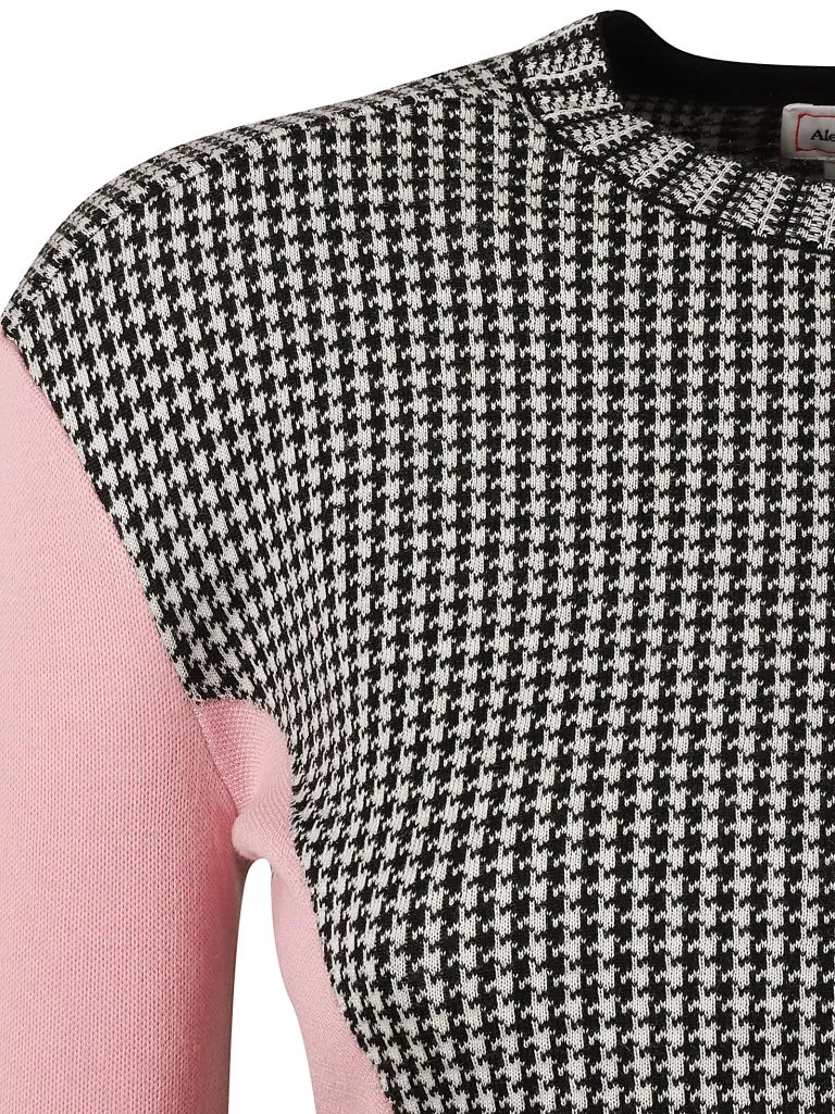 ALEXANDER McQUEENJCQ DOGTOOTH PEPLMT Black/white/pink