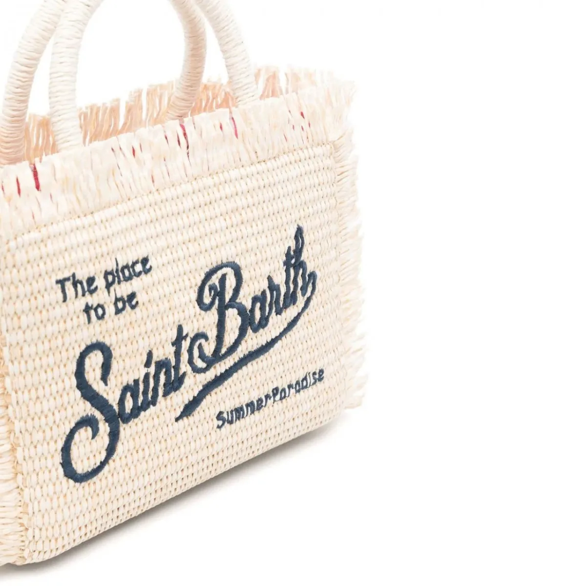 Borsa Mini Straw Beige Navy