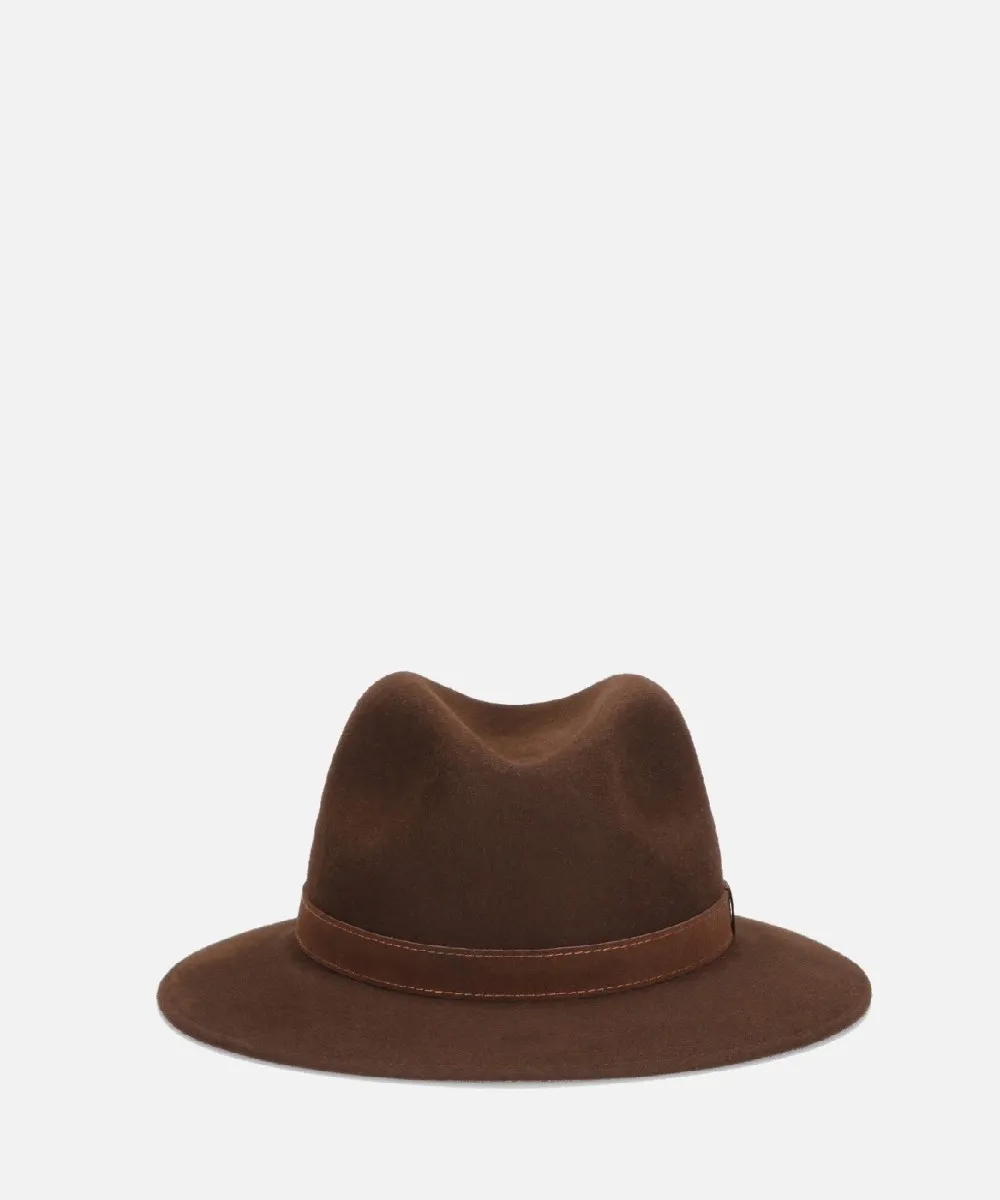 Country Borsalino felt hat Alessadria, leather band, brown