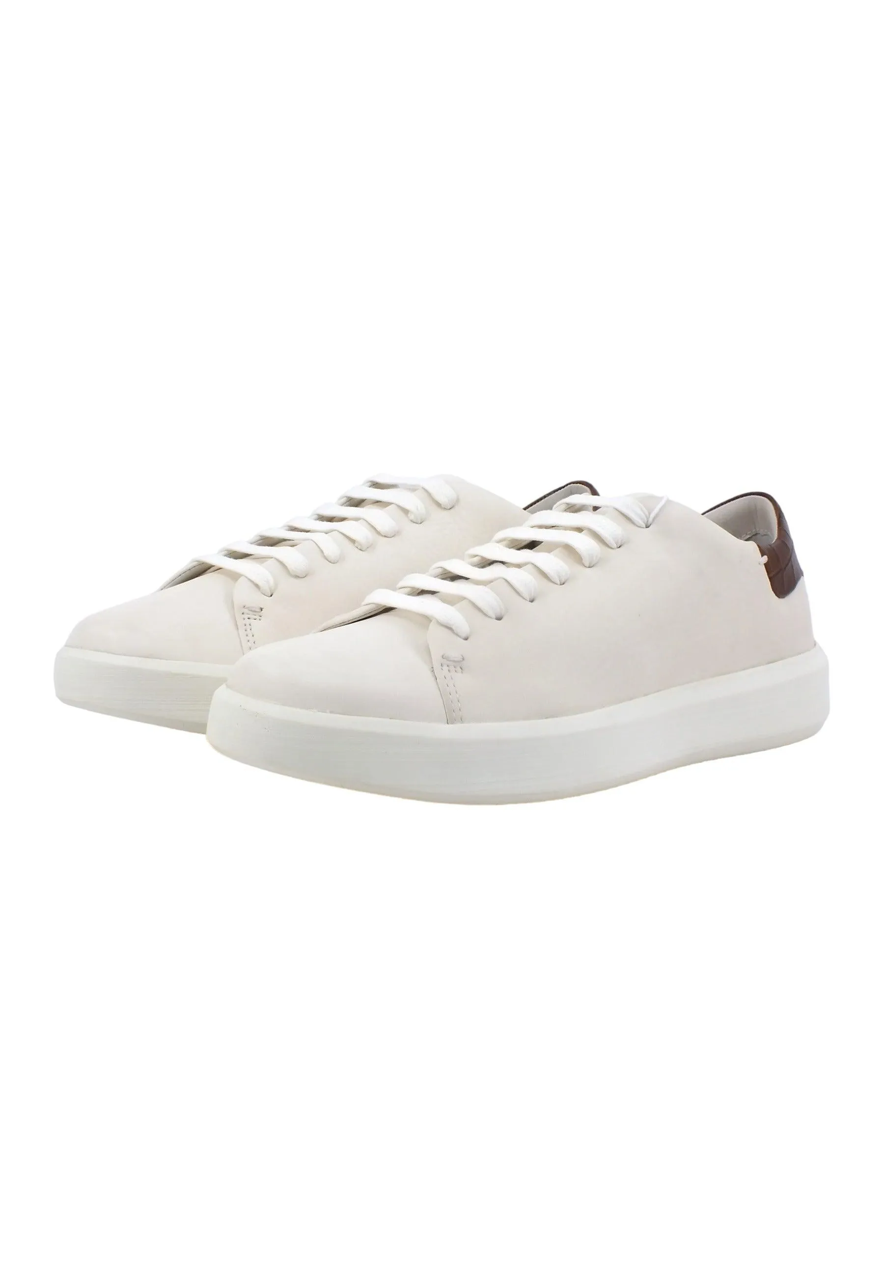 Geox Men's Velletri White Brown Sneaker U36EAA03C40C1224