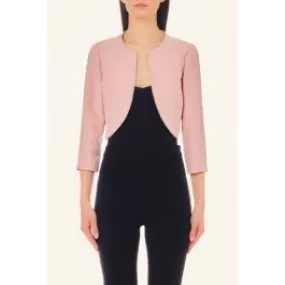 liu jo cropped jacket with rhinestones