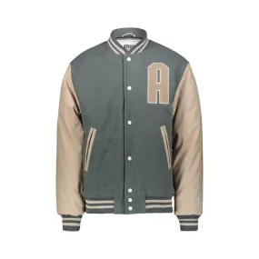 Classic Gray Beige Varsity Jacket