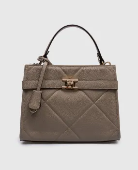 Beige Leather Quilted Giselle Bag by Gianni Notaro