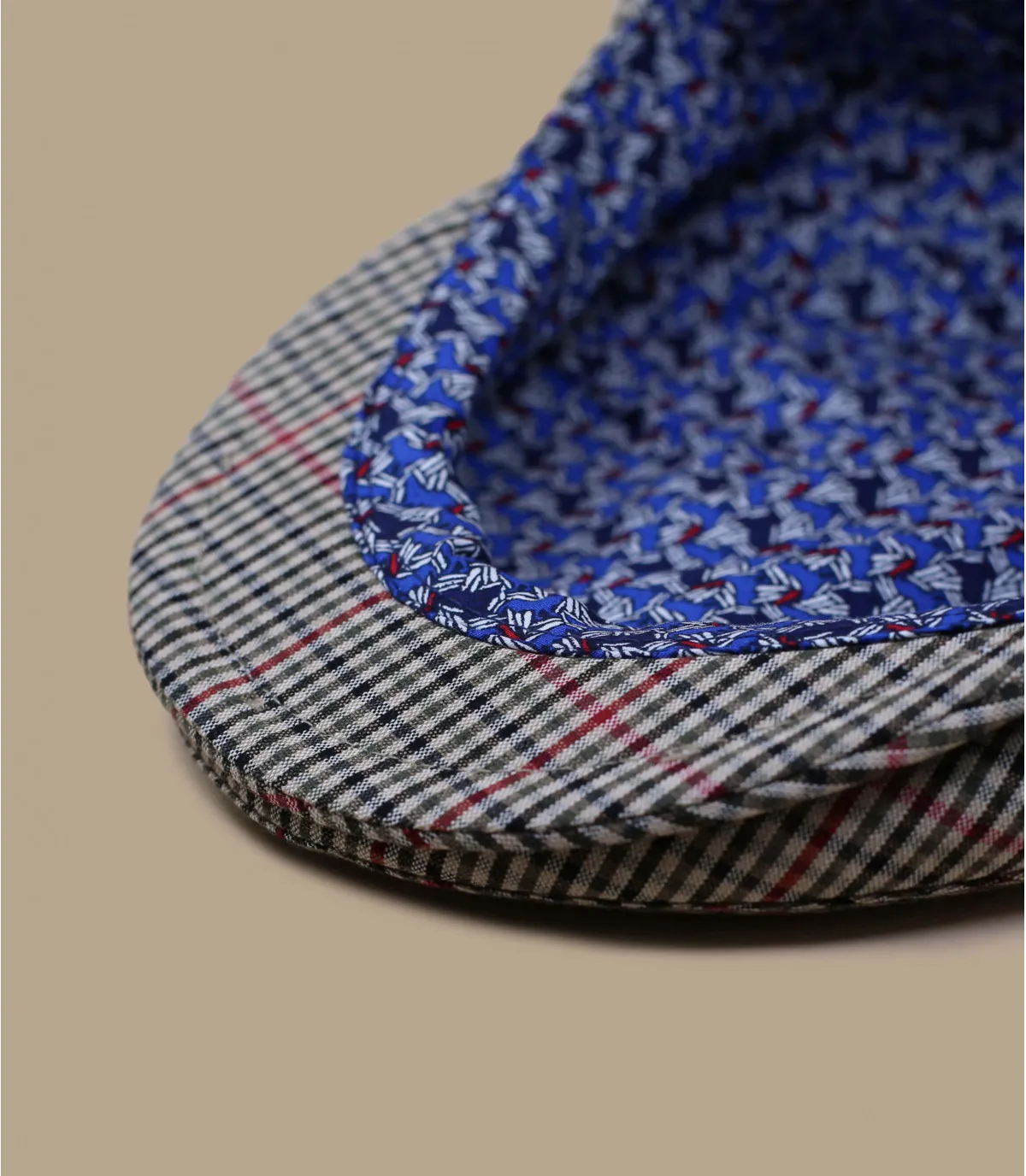 plaid cotton beret Wassim beige