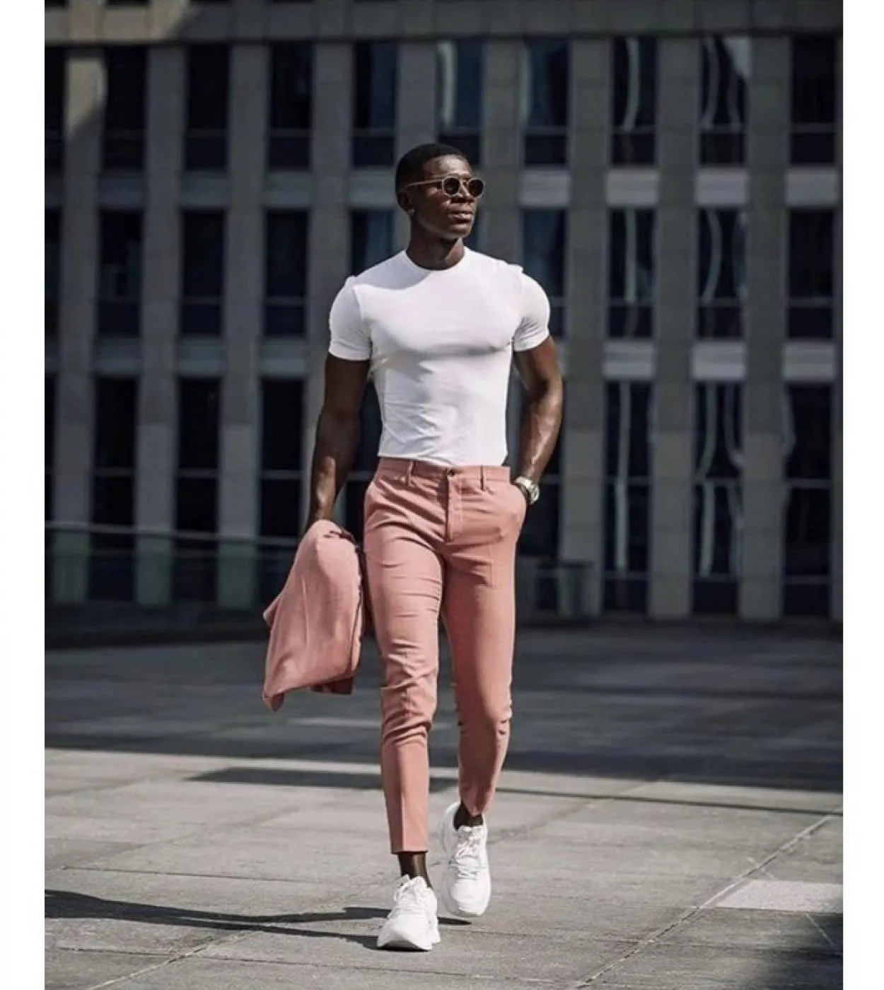 Men's Dusty Pink Street Style 2-Piece Suit Notched Lapel Casual Formal Coat Pant Design Custom Tailored Blazer J