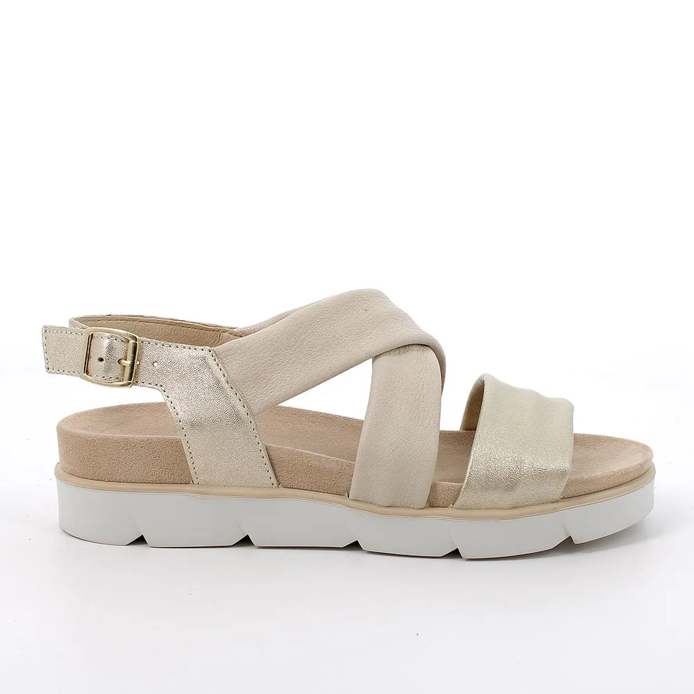 Women's platinum sandals.